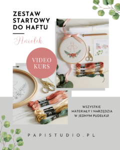 zestaw startowy do haftu ręcznego płaskiego nauka haftu kurs