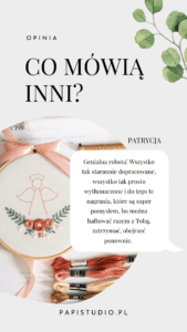Pozytywna opinia kursu haftu ręcznego dla początkujących od PAPI studio